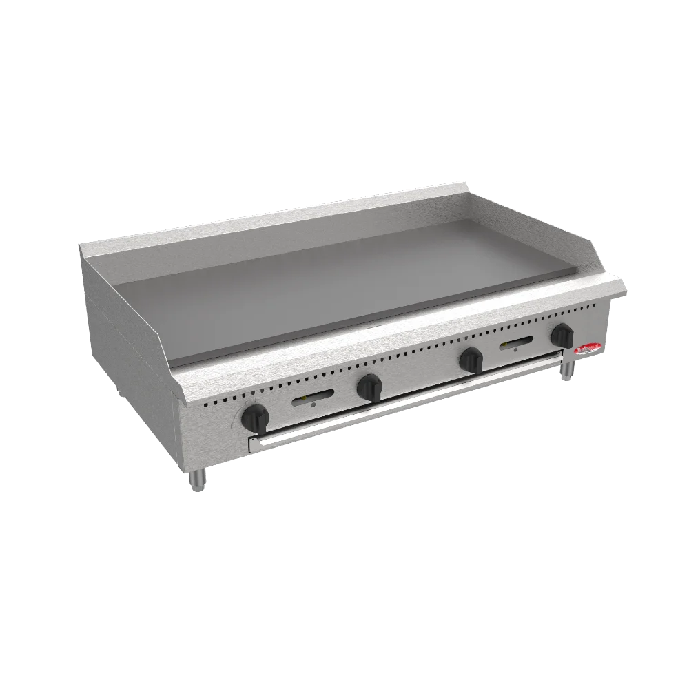 BakeMax America BACG48 Commercial Countertop 48 Inch Wide 4 Burner Manual Gas Griddle Main Product Image