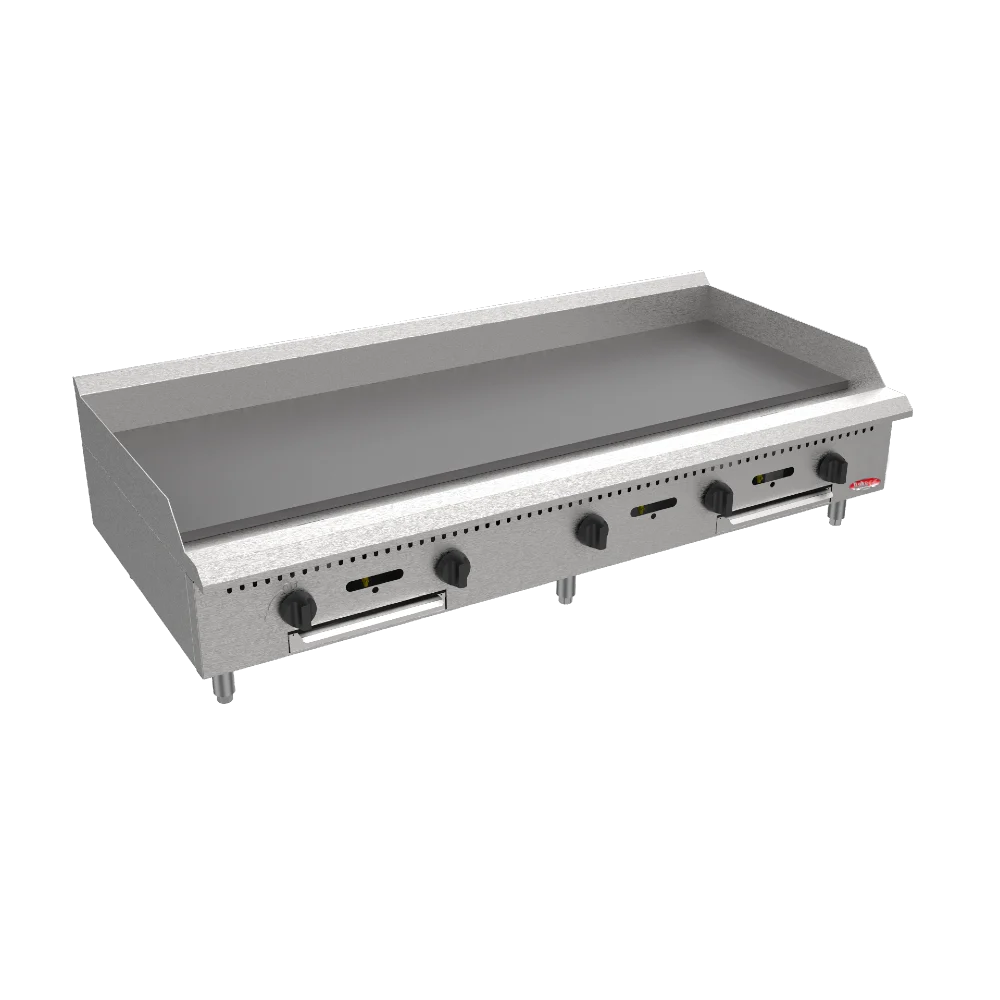BakeMax America BACG60 Commercial Countertop 60 Inch Wide 5 Burner Manual Gas Griddle Main Product Image