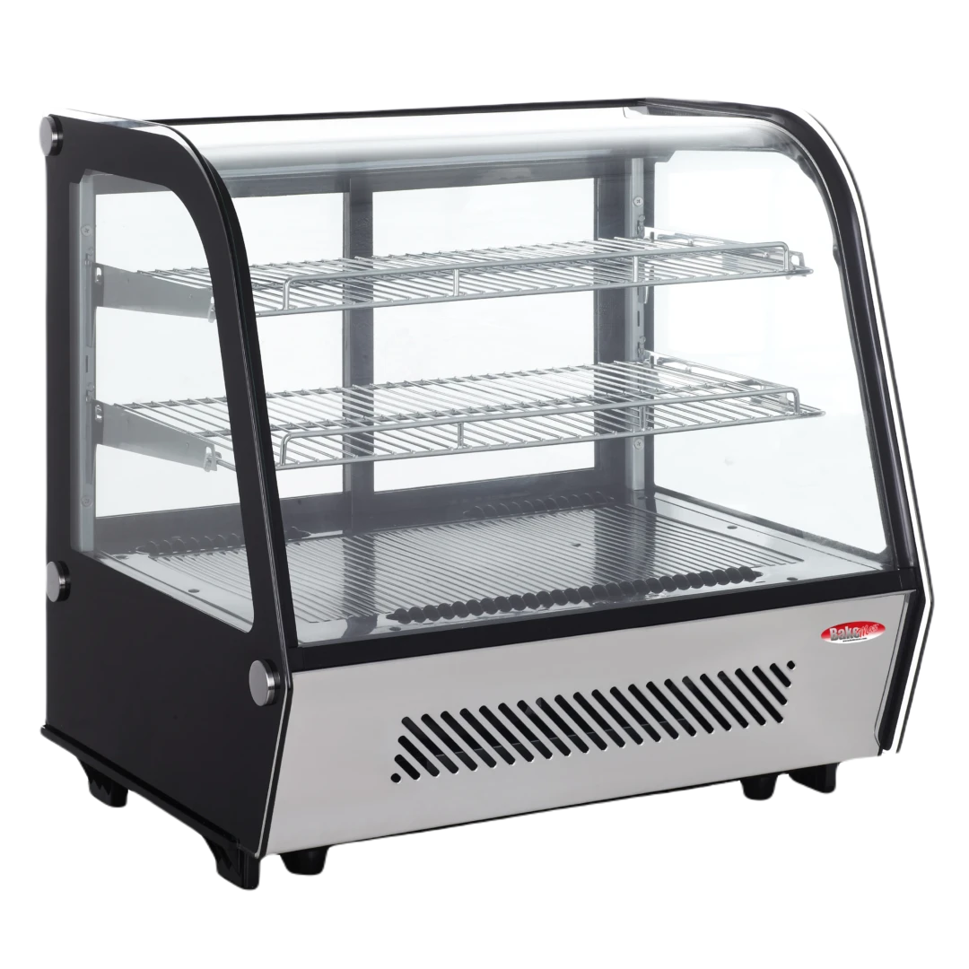 BakeMax BMREF28 Countertop 28 Inch Wide Refrigerated Display Case Showcase Without Products Inside and Background Removed